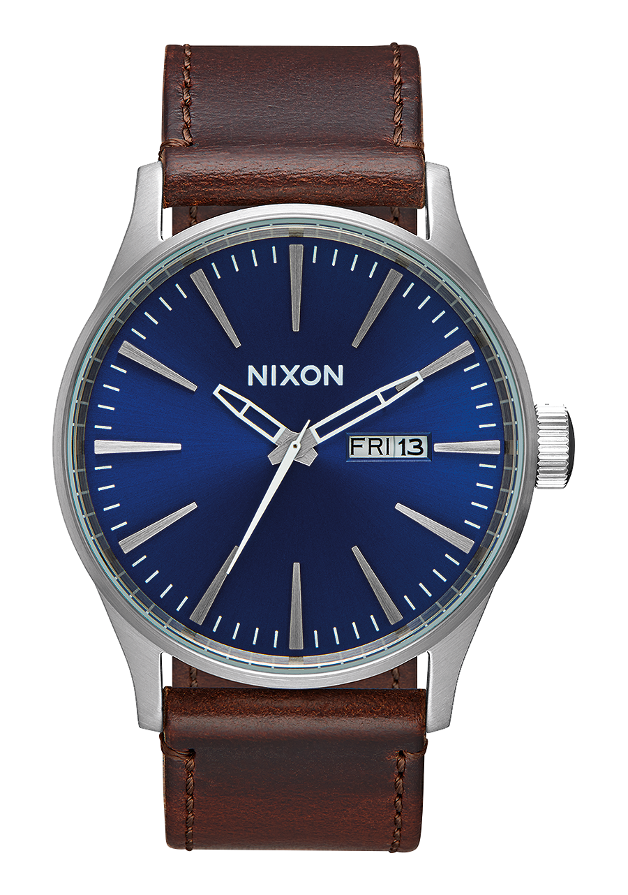 Braun Nixon Uhr Blau Sentry Lederuhr Blau Braun Herrenuhr Aus