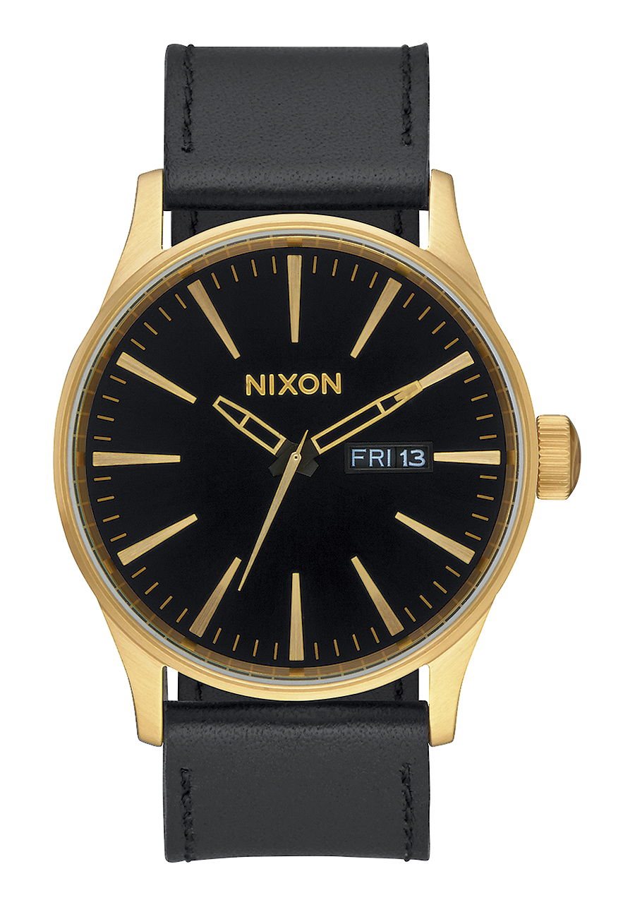 Sentry Leder Uhr Gold Schwarz Herrenuhren Nixon EU