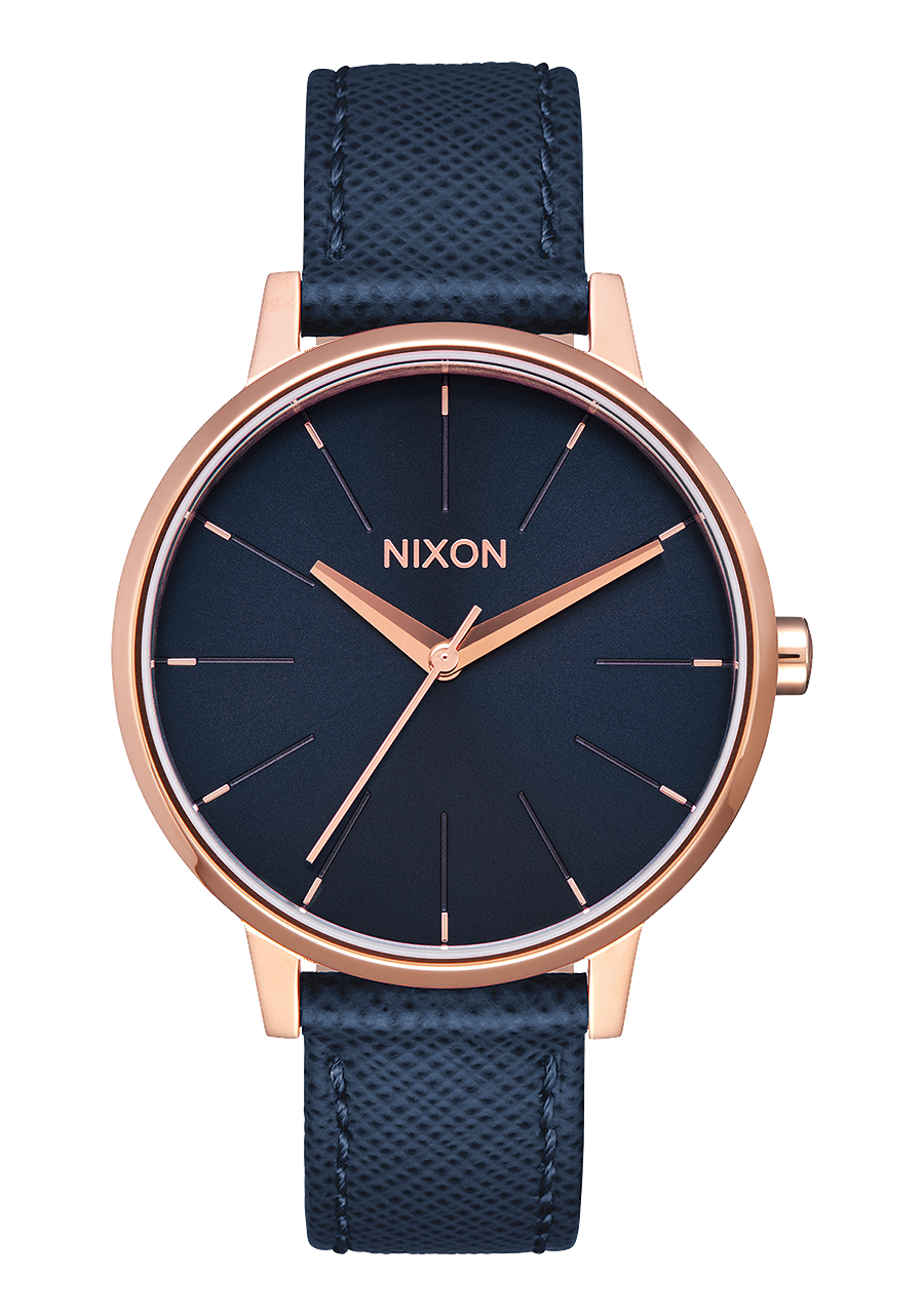 Kensington Lederuhr Navy Roségold Damenleder – Nixon EU
