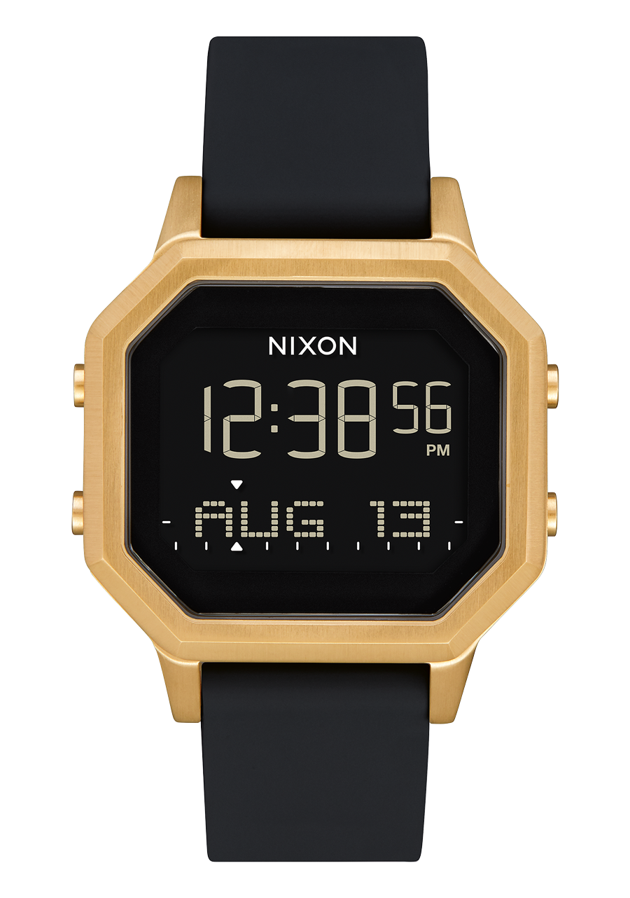 Siren Edelstahl-Uhr Gold Schwarz Digital โ Nixon EU