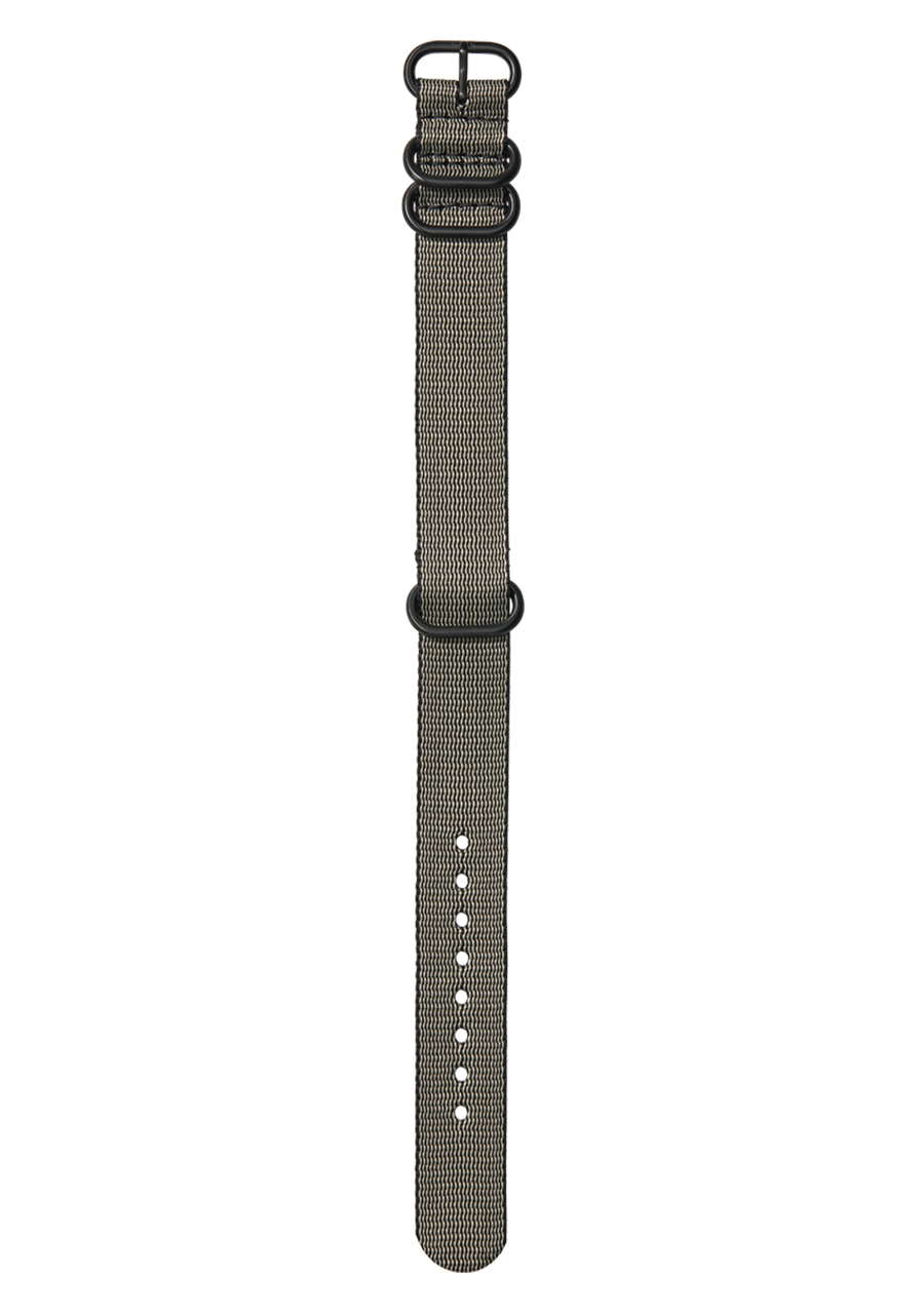 20mm Nylon #TIDE One Piece Band - Khaki / Schwarz View 1