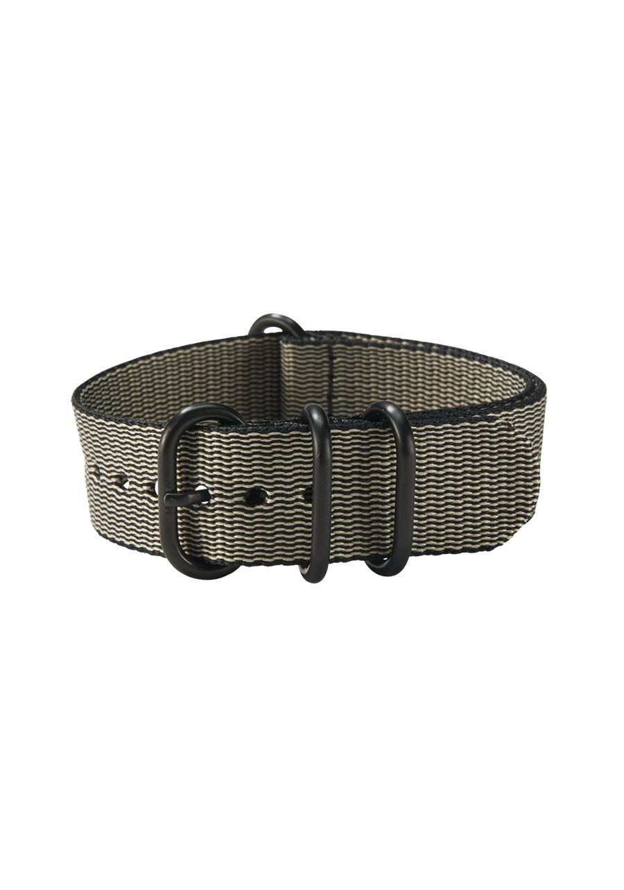 20mm Nylon #TIDE One Piece Band - Khaki / Schwarz View 2