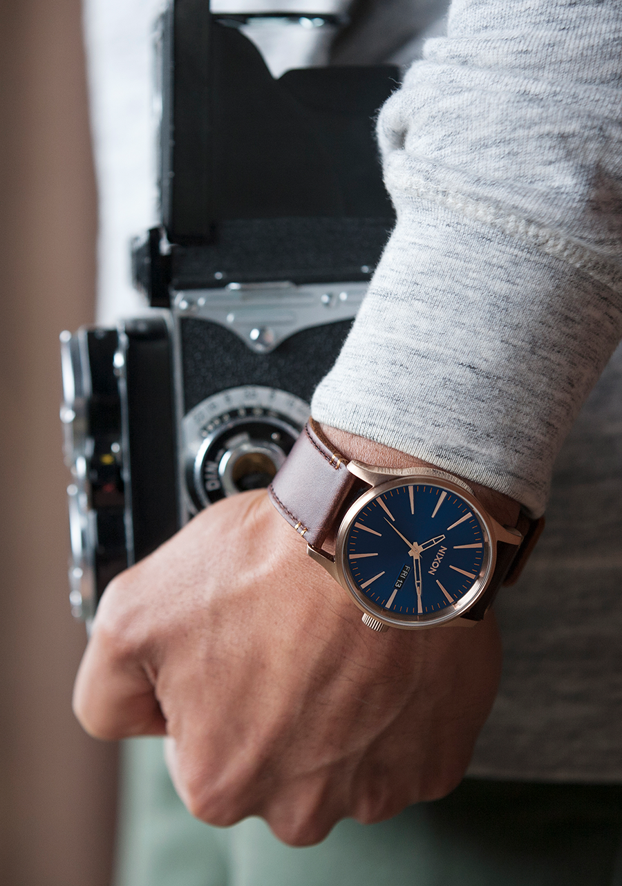 Sentry Leather - Roségold / Marineblau / Braun