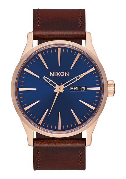 Sentry Leather - Rose Gold / Navy / Brown View 1