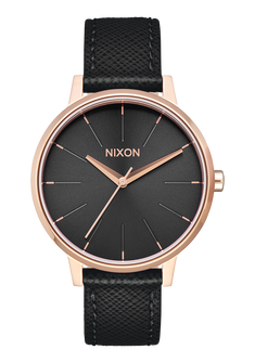 Kensington Lederuhr Roségold Schwarz Damenleder – Nixon EU