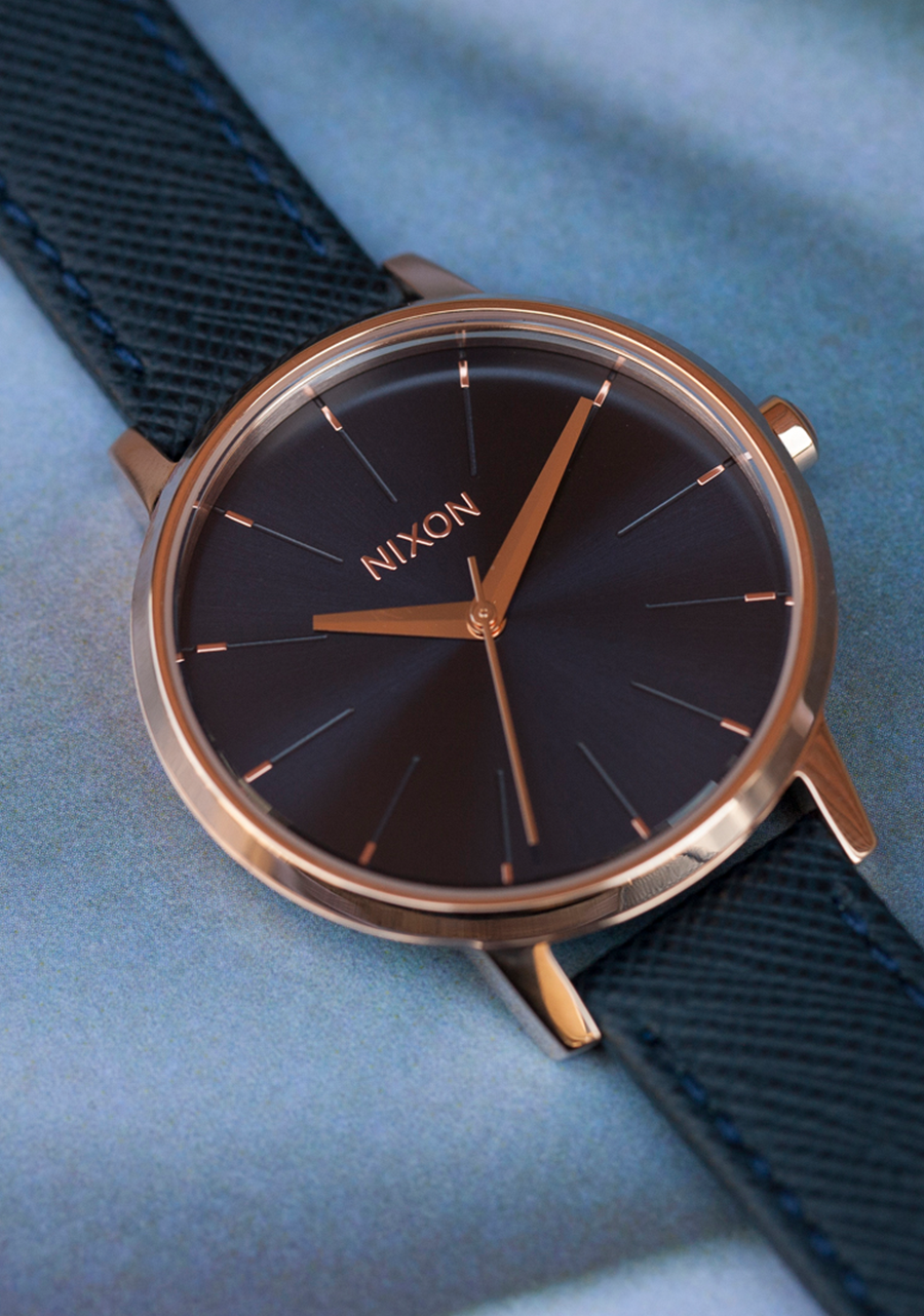 Kensington Leather - Navy / Roségold