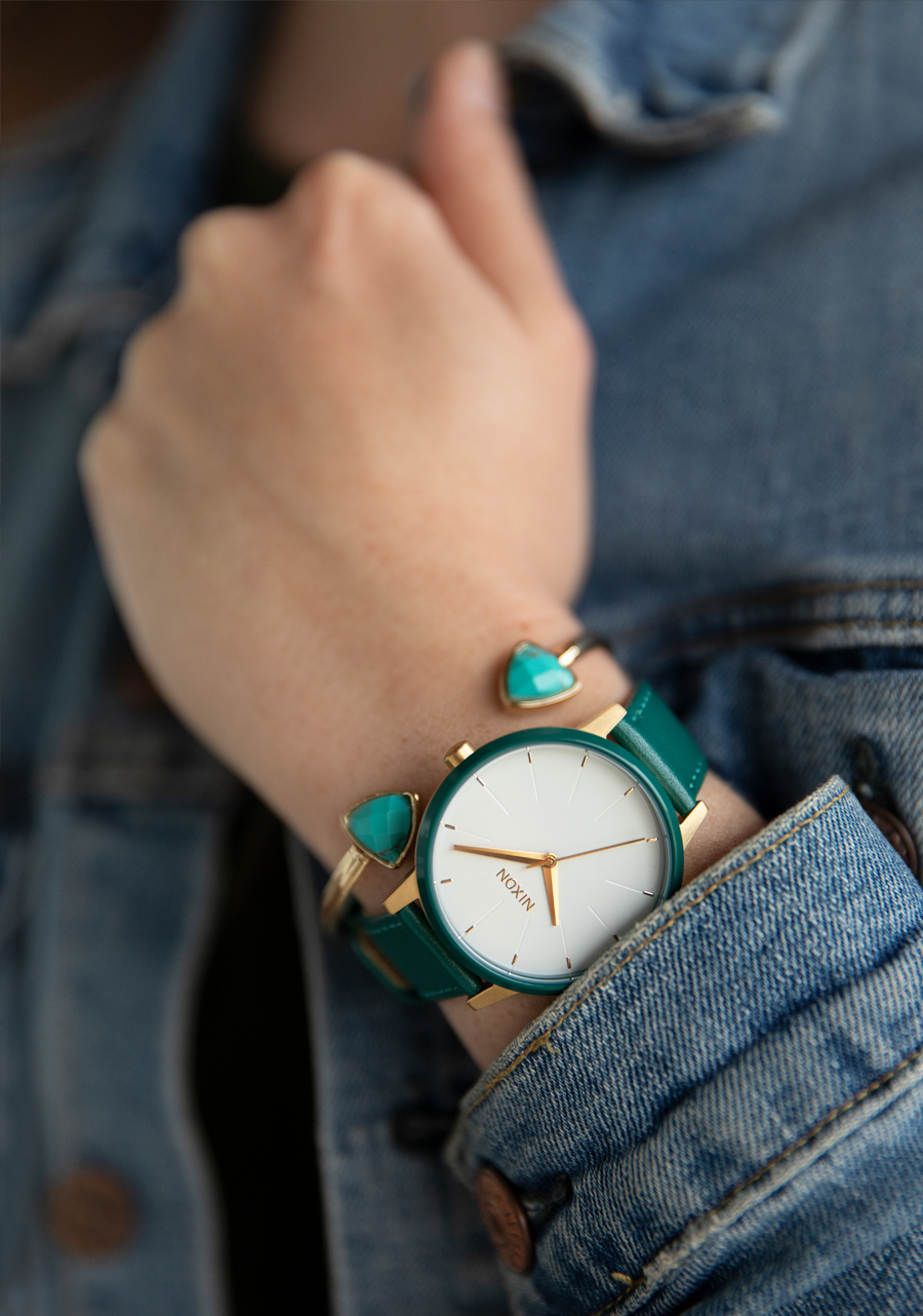 Kensington Leather - Gold / Weiß / Türkis
