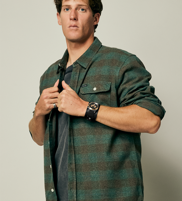 Time Teller Chrono Leder - Silber / Roségold / Schwarz