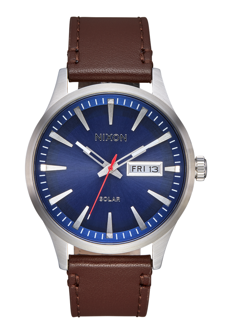Sentry Solar Leather - Navy Sunray / Silber