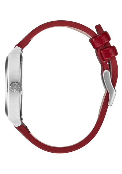 Time Teller Leather - Silver / Egret / Cranberry View 3