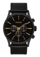 Sentry Chrono Leather - Mattschwarz / Gold / Schwarz