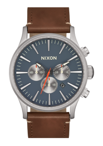 Sentry Chrono Leather - Lt Gunmetal / Basalt / Sienna View 1