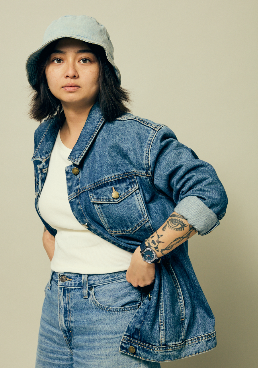 Medium Time Teller Denim - Silber / Indigo / Denim
