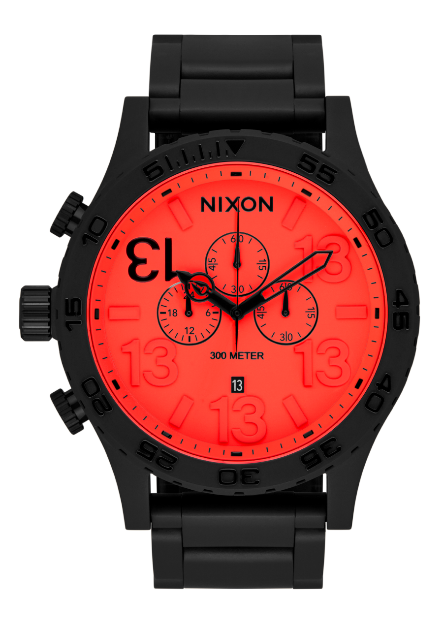 51-30 Chrono Freitag der 13. Edition – Super Black / Neon Red / EU View 1