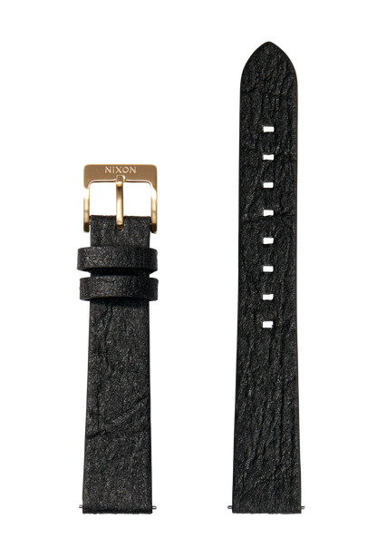 16mm Pineapple Leather Band - Schwarz View 1