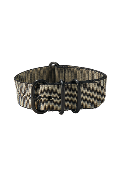 20mm Nylon #TIDE One Piece Band - Khaki / Schwarz View 2