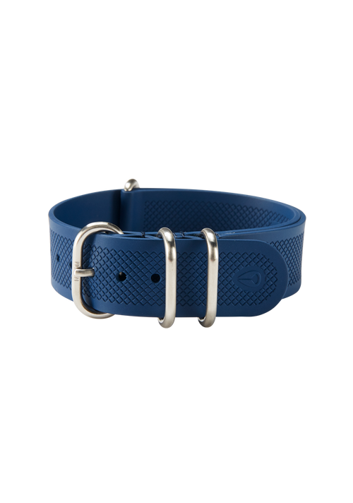 20mm FKM Rubber One Piece Band - Marineblau / Blau