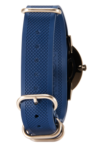 20mm FKM Rubber One Piece Band - Marineblau / Blau View 5