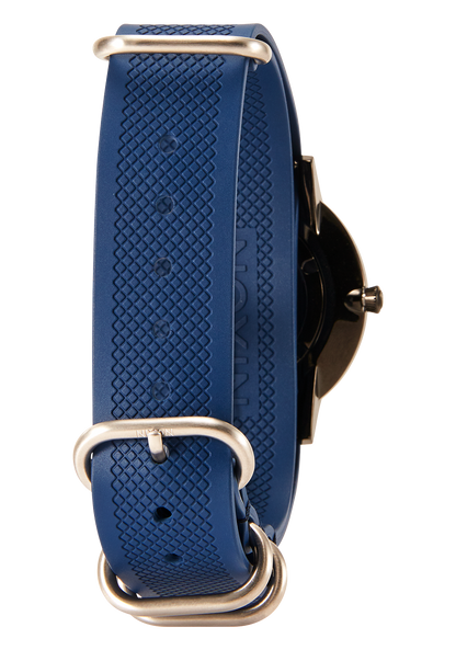 20mm FKM Rubber One Piece Band - Marineblau / Blau View 5