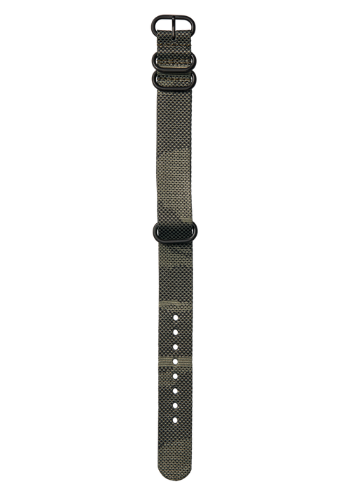 20mm Recycled One Piece Band - Olive / Tarnmuster