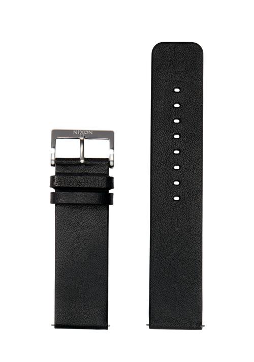 23mm Veg Tanned Leather Band - Schwarz