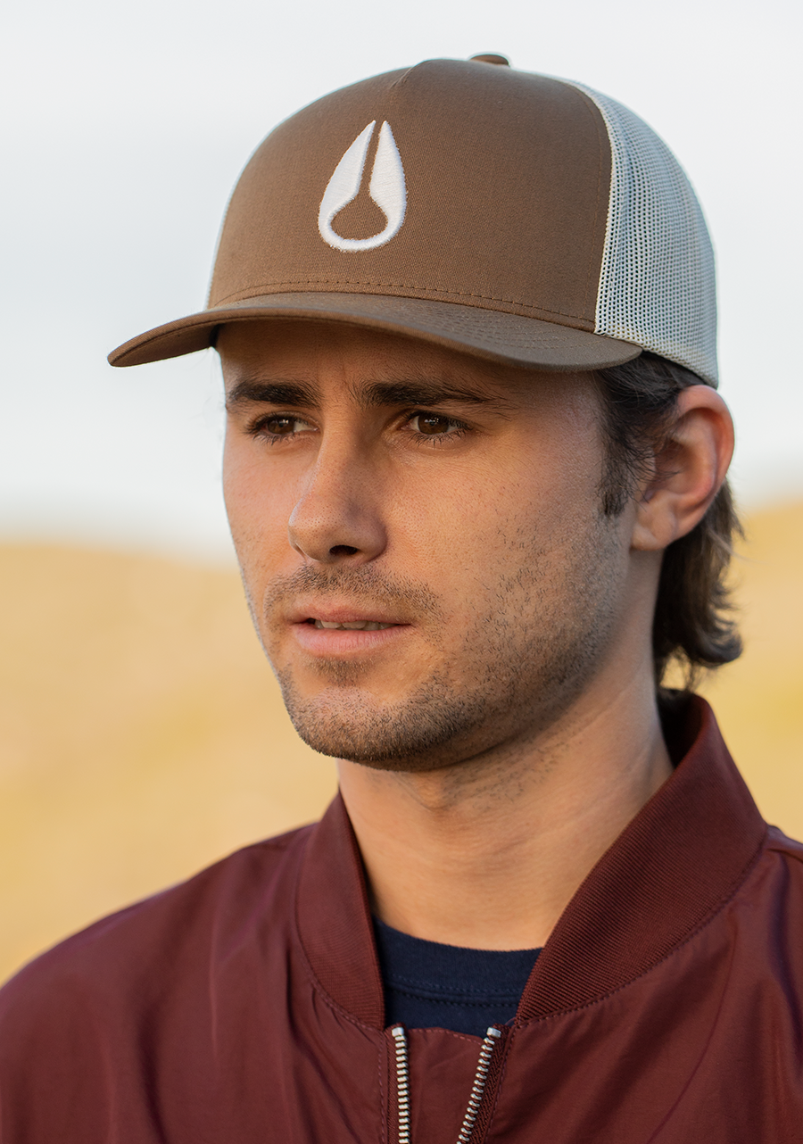 Trucker-Mütze mit Symbol - Braun / Cremeweiß