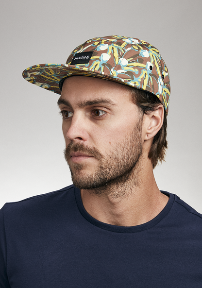 Mikey 5 Panel Hat - Brown / Multi View 5