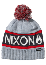 Teamster Beanie - Heather Grey / Red