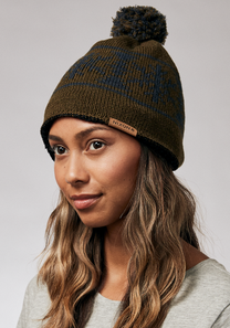 Meister Wool Pom Beanie - Olive / Multi View 5