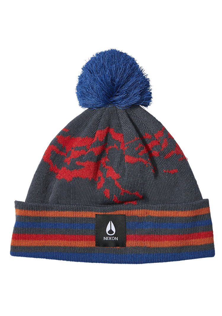 Ridge Pom Beanie - Marineblau / Mehrfarbig