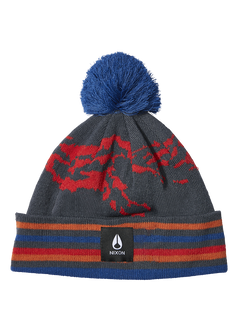 Ridge Pom Beanie - Marineblau / Mehrfarbig