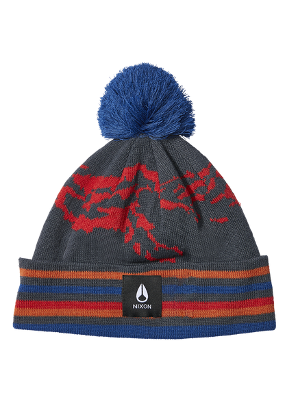 Ridge Pom Beanie - Marineblau / Mehrfarbig View 1