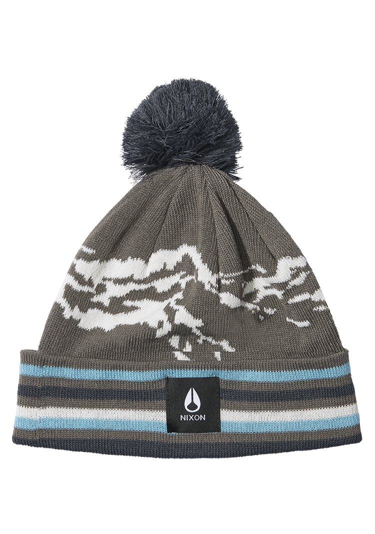 Ridge Pom Beanie - Grau / Mehrfarbig