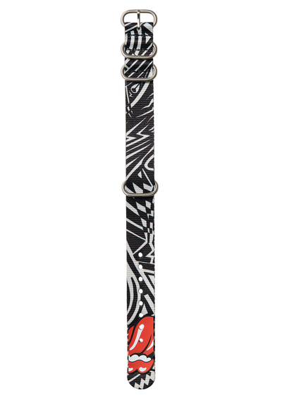Rolling Stones 20mm Recycled One Piece Band - Schwarz / Grau