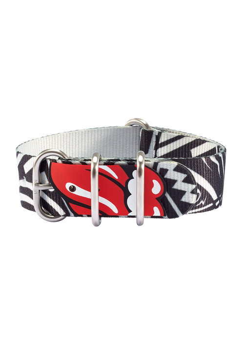 Rolling Stones 20mm Recycled One Piece Band - Schwarz / Grau