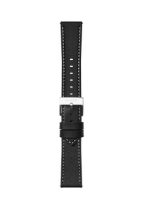 20mm Stitched Leather Band - Schwarz View 2