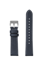 20mm Stitched Leather Band - Marineblau