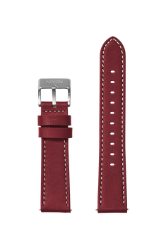 23mm Stitched Leather Band - Cranberry