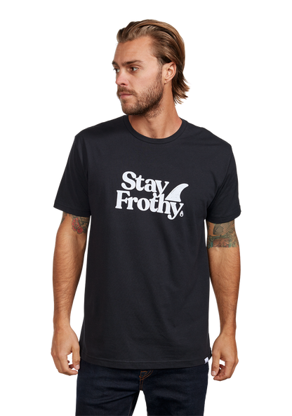 Stay Frothy Repreve® T-Shirt - Schwarz / Weiß View 3