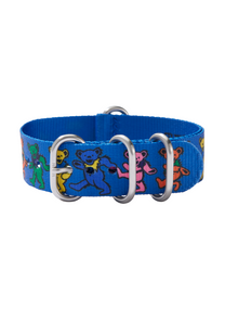Grateful Dead 20 mm recyceltes NATO-Band – Blau / Tanzende Bären View 5